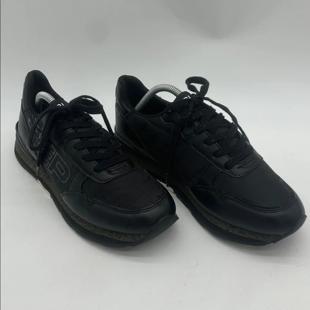 Replay Arthur Black Leather Men's Sneakers Lace Up Low Profile Black Size US10